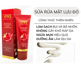  SỮA RỬA MẶT LỰU ĐỎ VENCE 65ML