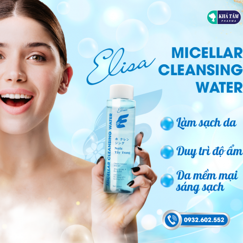 Nước tẩy trang Elisa 225ml Chiết xuất rau má và rong biển