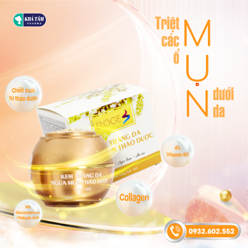 Kem trắng da ngừa mụn thảo dược Eloge 10g