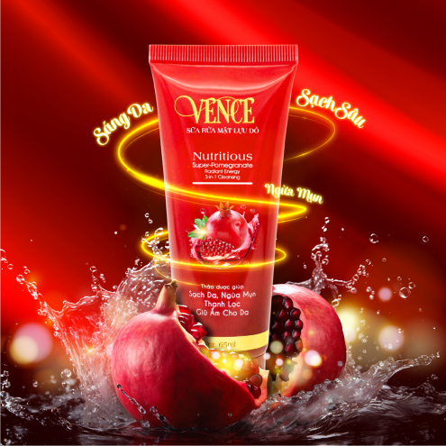  SỮA RỬA MẶT LỰU ĐỎ VENCE 65ML