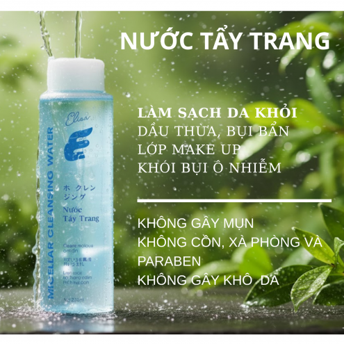 Nước tẩy trang Elisa 225ml Chiết xuất rau má và rong biển