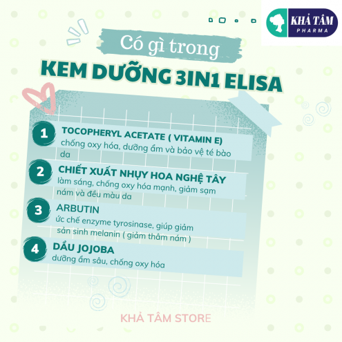 Kem Trắng Da - Nám Sạm - Phục hồi da 3in1 ELISA